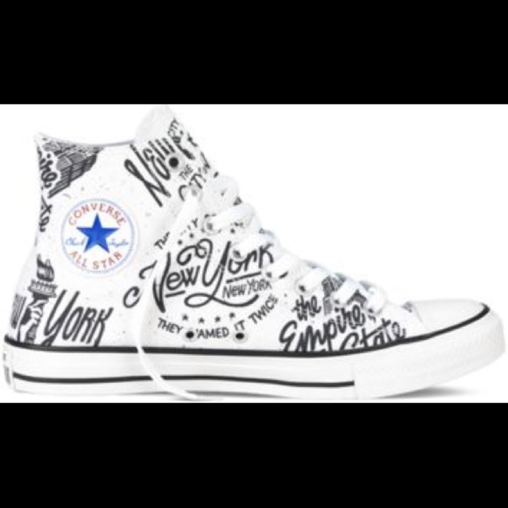 New York High Top Converse Cream Colored Unique